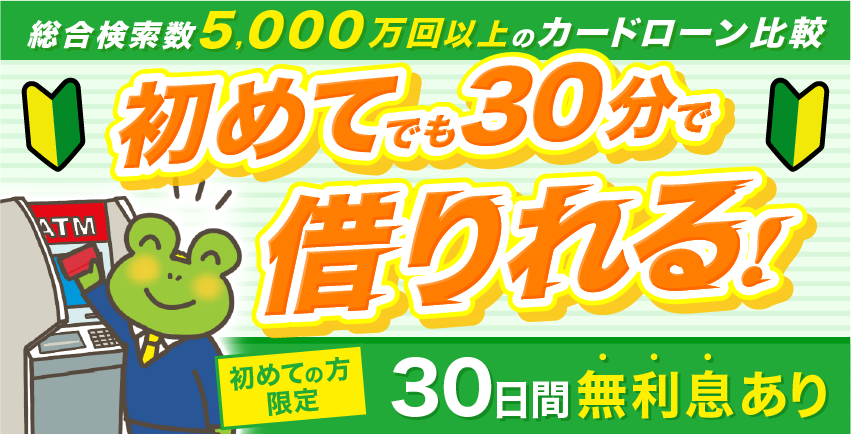 初めてでも30分で借りれる！